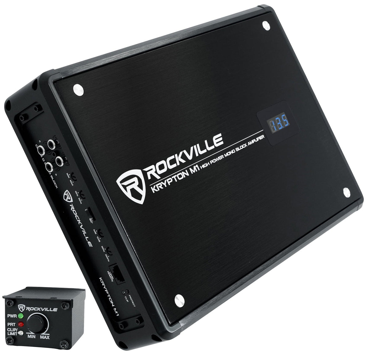 Rockville Krypton-M1 2000w Peak/500w RMS Mono 1 Ohm Car Amplifier Amp+Remote