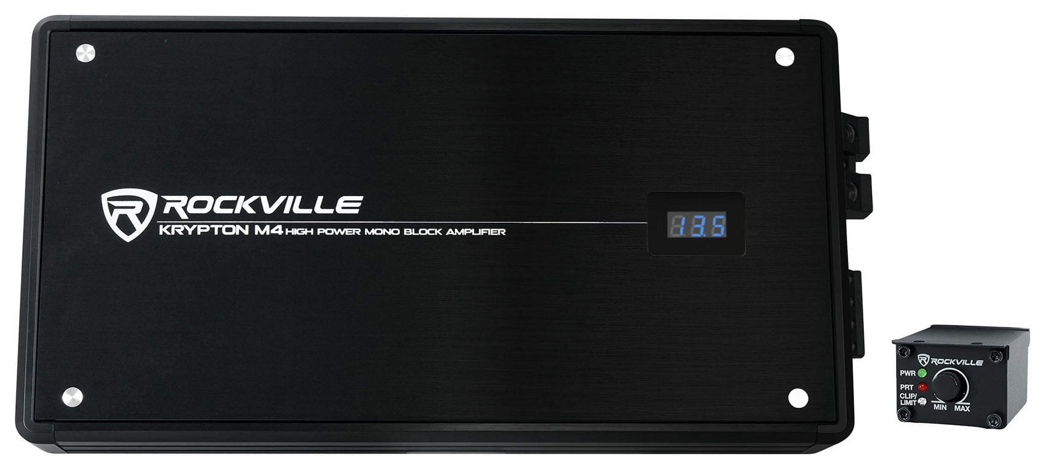 Rockville Krypton M4 6000w Peak/1500w RMS Mono 1 Ohm Car Amplifier Amp+Remote