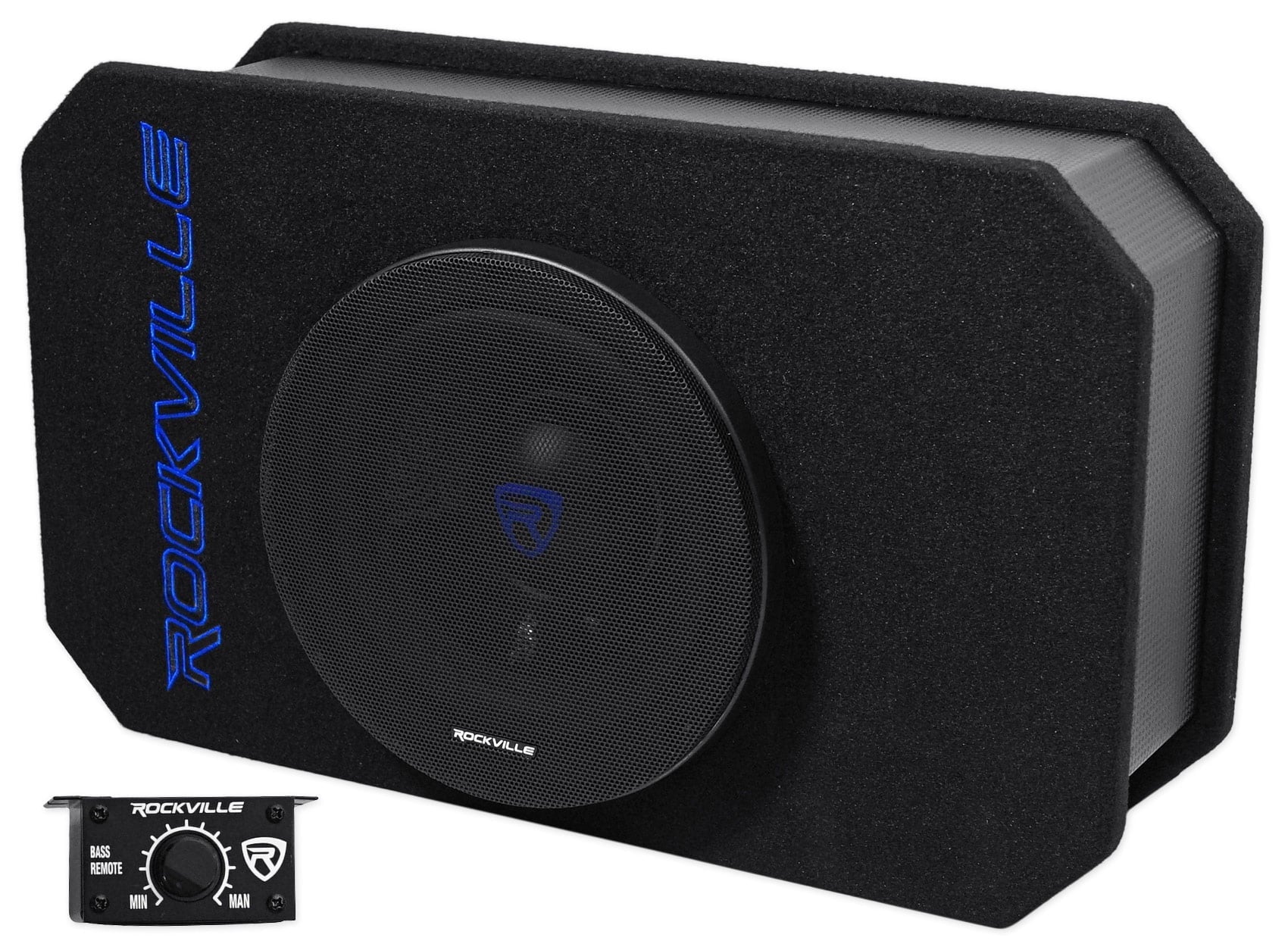 Rockville RMW8A 8800 Watt Ported Powered Truck Subwoofer In Slim Enclosure