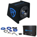 Rockville RV10P 10500w Subwoofer+Vented Sub Enclosure Box+Amplifier+Amp Kit
