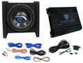 Rockville RV8.1A 400w 8Loaded Car Subwoofer Enclosure+Mono Amplifier+Amp Kit