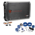 Rockville RXA-F1 1600 Watt Peak/400w RMS 4 Channel Car Amplifier+Amp Kit