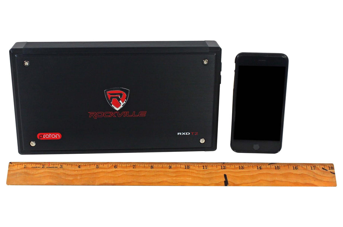 Rockville RXD-T2 Micro Car Audio Class D Amplifier 2400w 2 Channel 2x600W RMS
