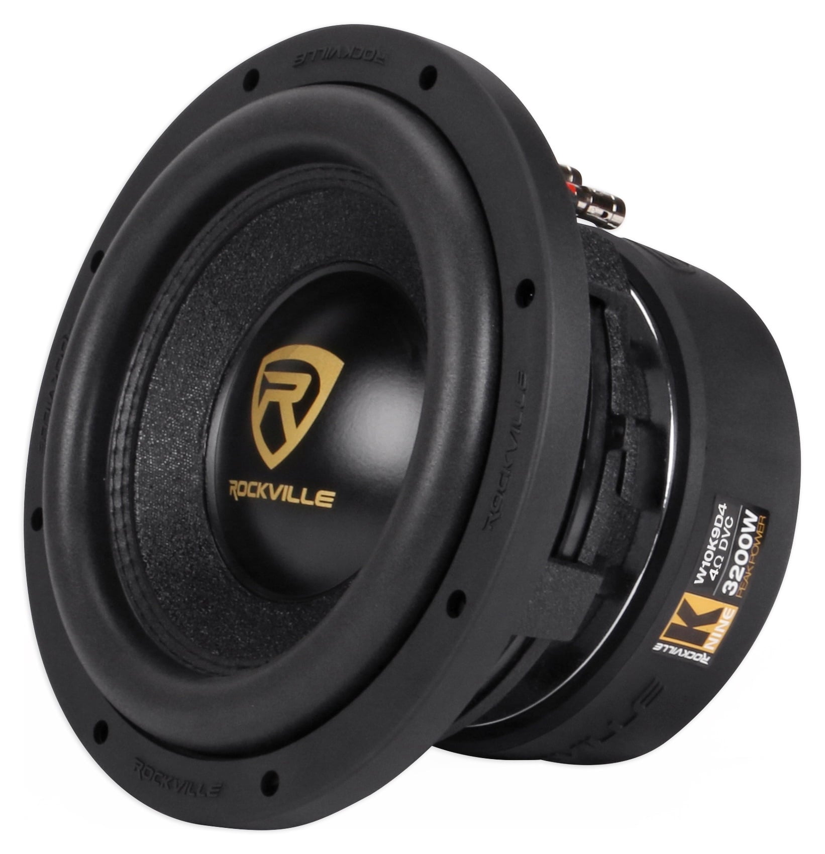 Rockville W10K9D4 V3 10K9 3200w Peak/800w RMS Car Subwoofer DVC 4-Ohm