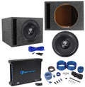 Rockville W12K6D4 V2 122400w Subwoofer+Vented Sub Box+Mono Amplifier+Amp Kit