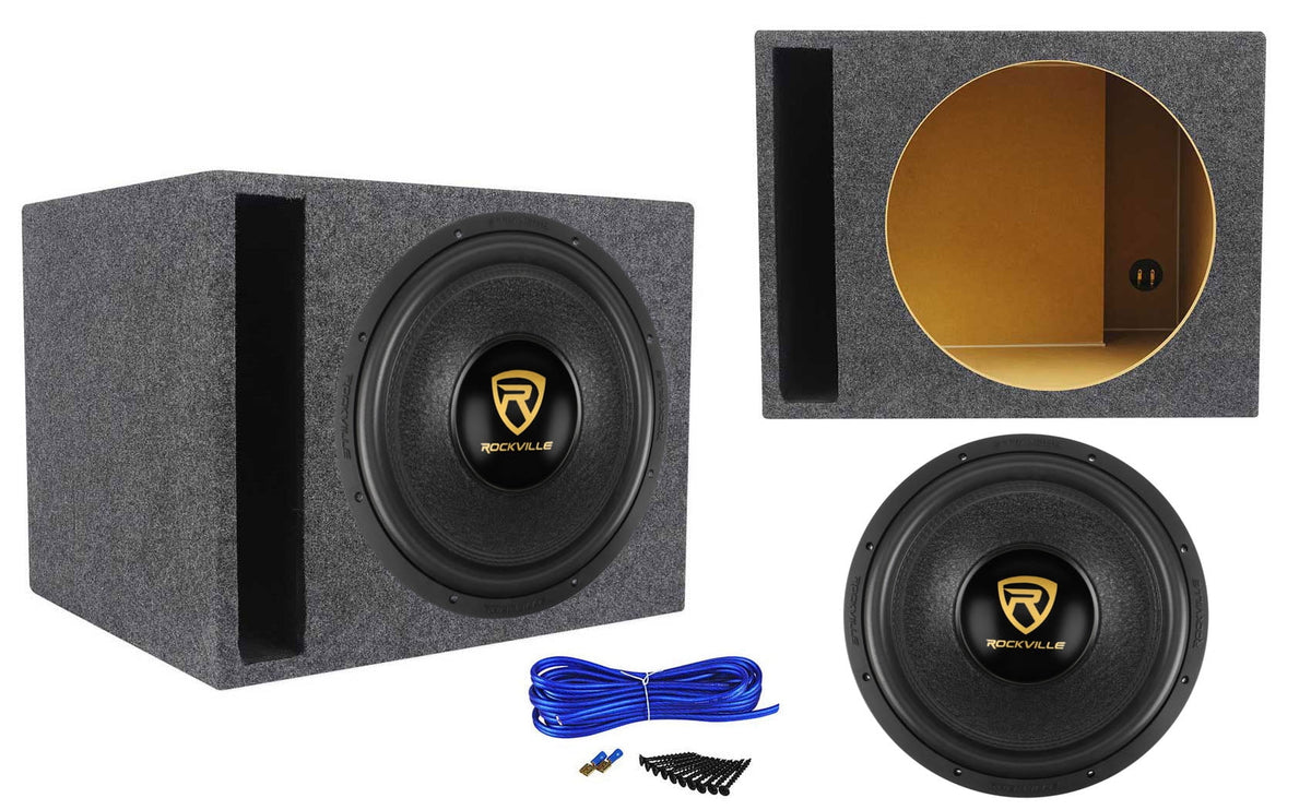 Rockville W15K9D4 155000 Watt Car Audio Subwoofer+Vented Sub Box Enclosure