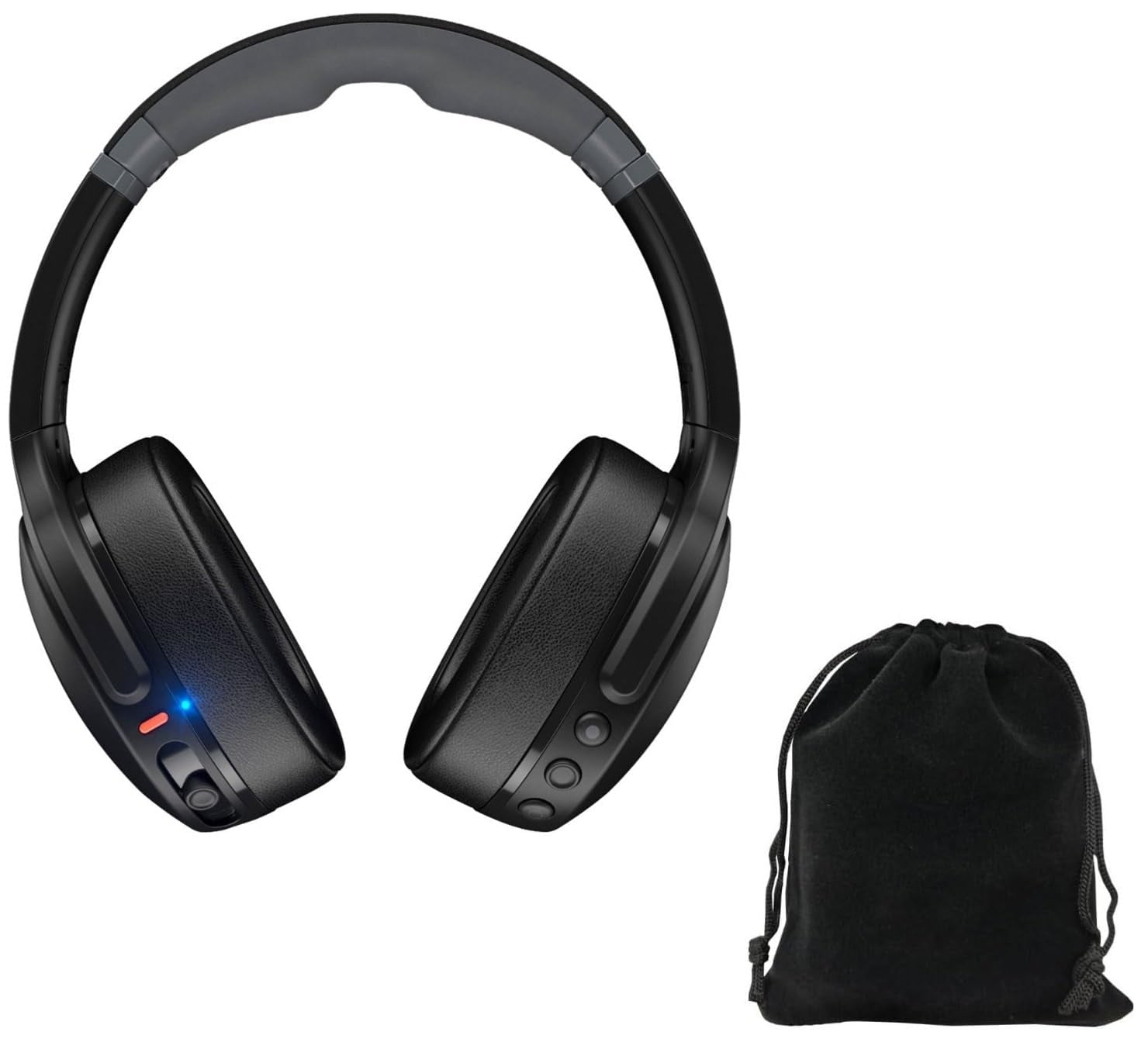 Skullcandy Crusher EVO True Wireless Bluetooth Over Ear Headphone Bundle with GSR Premium Deluxe Carrying Pouch (Black)