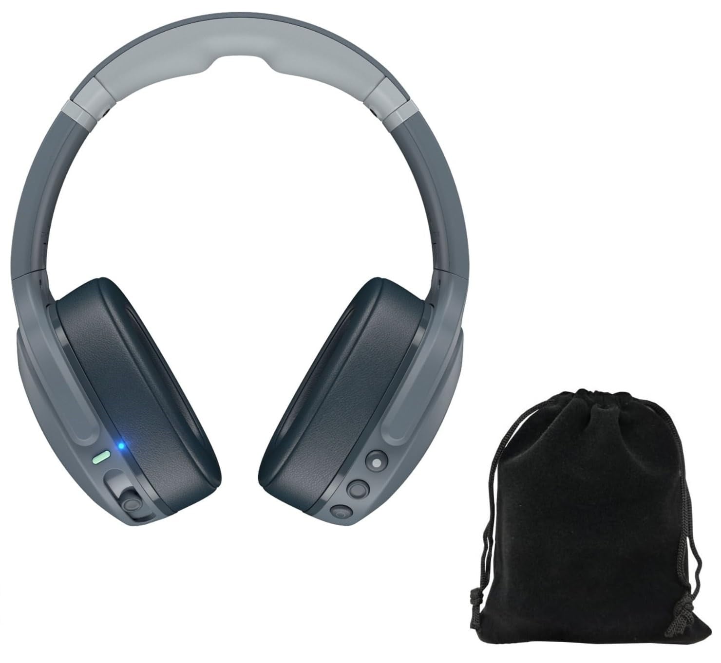 Skullcandy Crusher EVO True Wireless Bluetooth Over Ear Headphone Bundle with GSR Premium Deluxe Carrying Pouch (Gray)