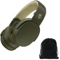 Skullcandy Crusher Wireless Over Ear Headphones with Carrying Pouch, Olive Green