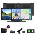 Spedal CL860 Portable CarPlay Screen with 4K Dash Cam Front and Rear- 9.3Wireless Apple CarPlay £¦Android Auto Car Stereo  Bluetooth  GPS Navigation Head Unit Car Stereo Receivers 1080p Rear Camera