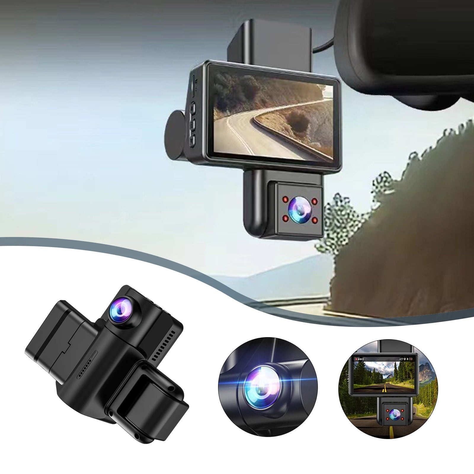 Spring Deal on Clearance 2025! UUHYTG Wifi Dash Cam Front And Inside,1080P Full HD 170¡« Wide Angle Dashboard Camera With 3 Inch IPS Screen,Built In Night Vision,WDR,24h Parking Mode,Supports 32G Max