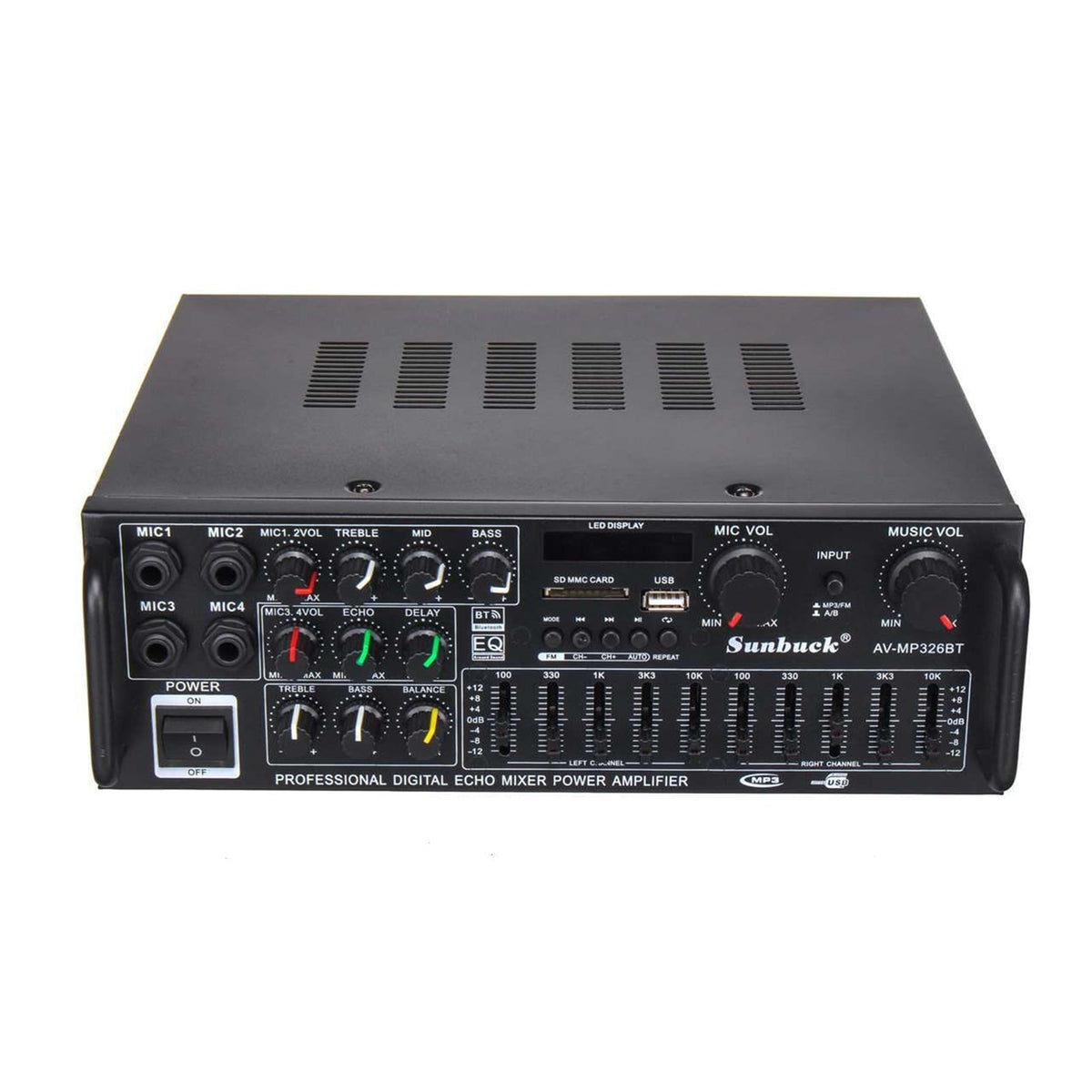 Stereo Amplifier 110V Bluetooth Version Wireless 2 Channel Hifi Stereo Audio Home Karaoke Power Amplifier Car Auto Audio