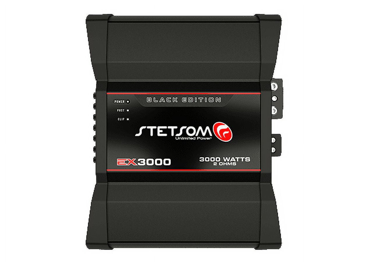 Stetsom EX3000 Class D 2 Ohm 1 Channel Digital Car Amplifier, Black Edition