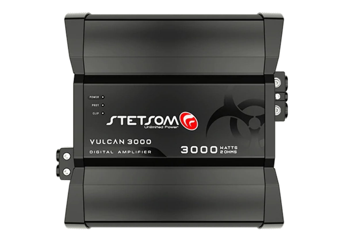 Stetsom Vulcan 3,000 Class D 1 Ohm 1 Channel Digital Car Amplifier, Black