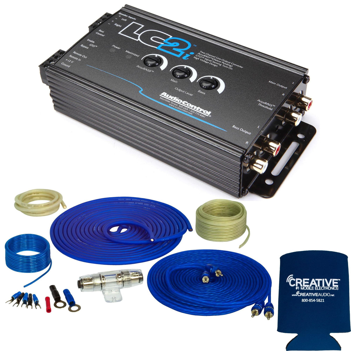 Stinger SS600XS 8GA Copper 600W Complete Amplifier Wiring Kit with AudioControl LC2i 2-channel line output converter