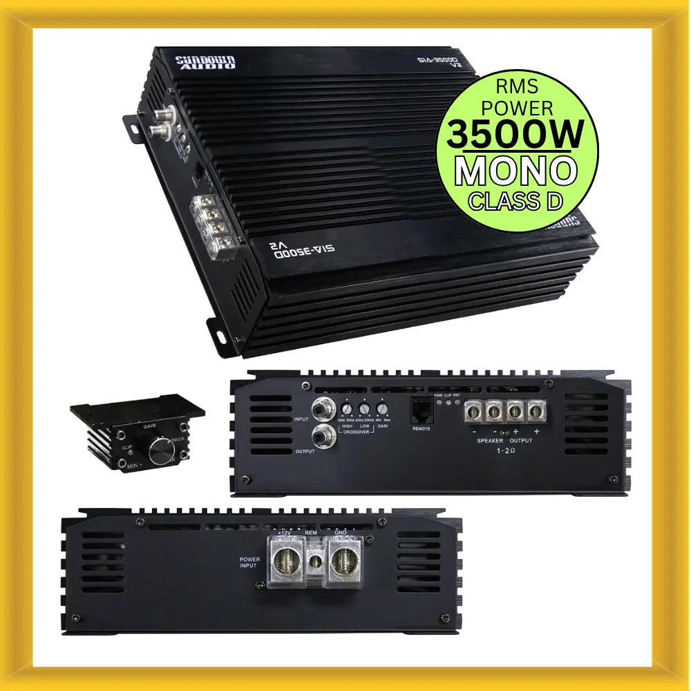 Sundown Audio SIA-3500D V2 Monoblock 3500W RMS 1-Ohm Stable Class-D Amplifier