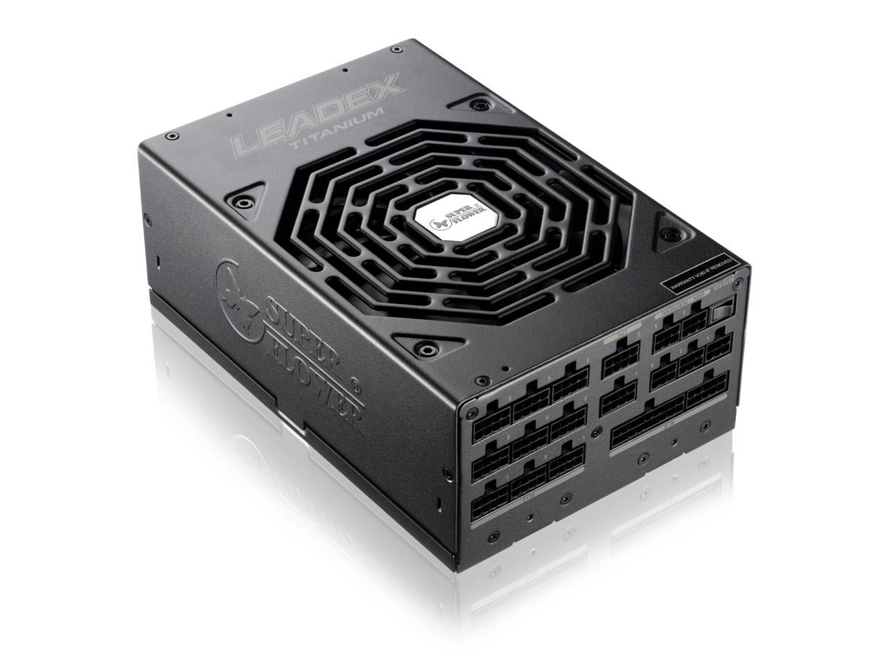Super Flower Leadex Titanium 1600W 80+ Titanium, 10 Years Guarantee,  ECO Fanless & Silent Mode, Full Modular Power Supply, Dual Ball Bearing Fan, SF-1600F14HT