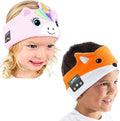 Toddler Headphones Wireless - for 2+ Year Old Girl & Boy - Kids Headband Headphones for Plane ¨C Volume Safe Soft Earphones with Wired Plug Adapter & Travel Bag for School Home Car Airplane - Unicorn