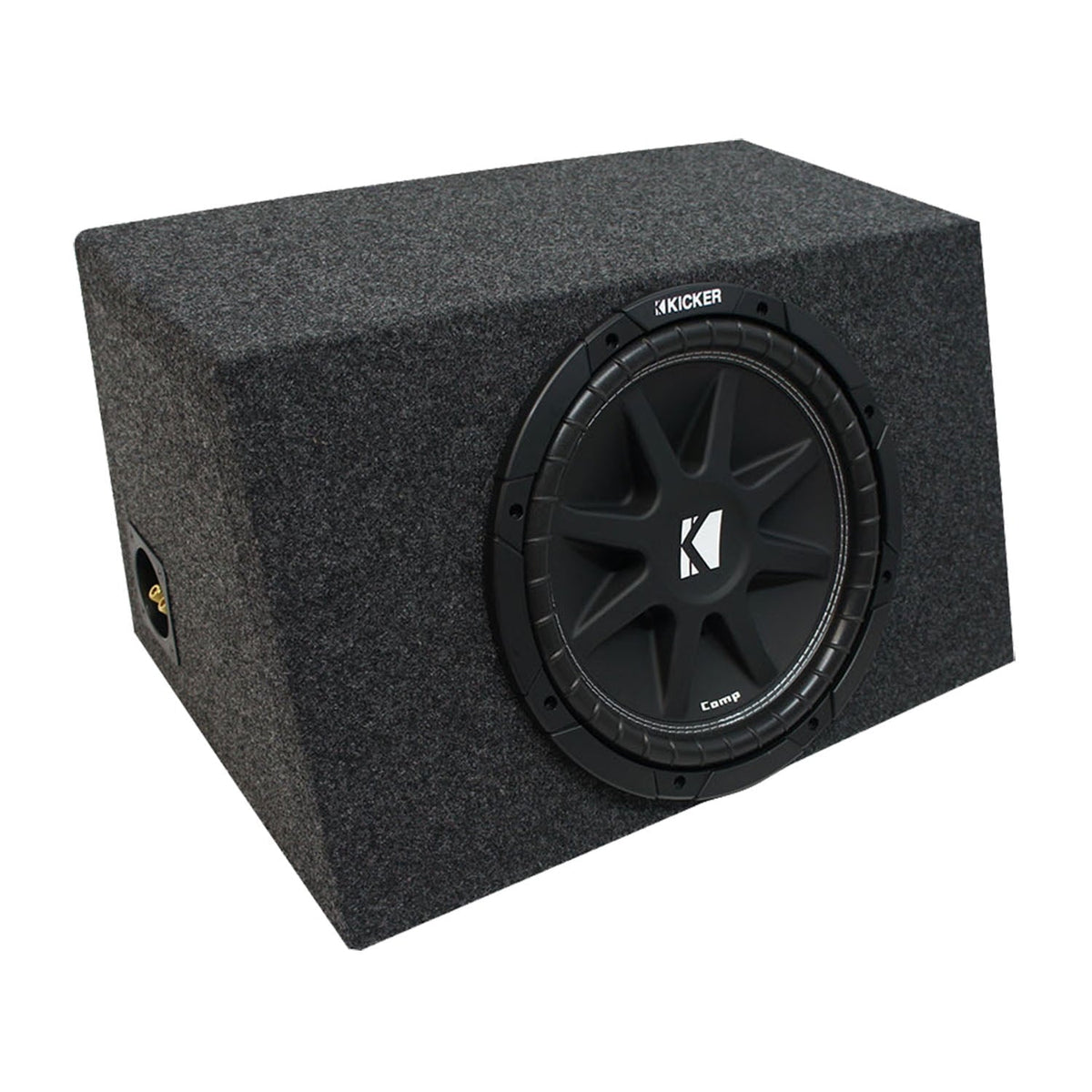 Kicker Sealed Hatchback Sub Box 12Car Subwoofers, Black