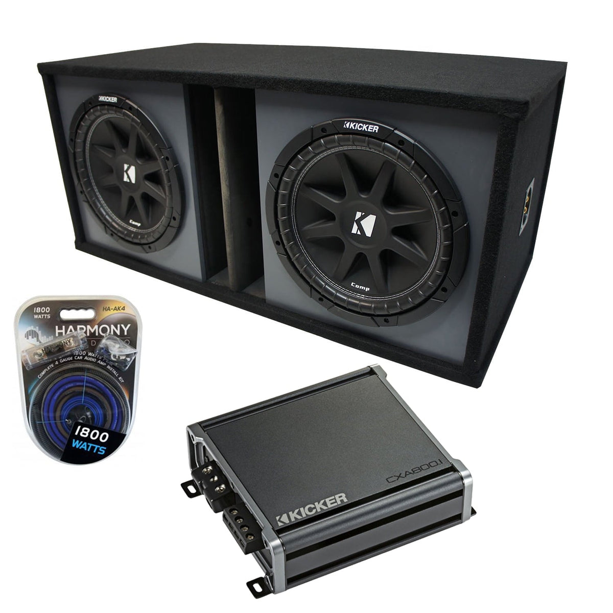 Harmony Accessory Master Dual 12Kicker Comp C12 Subwoofer Enclosure, 36x 24x 12, MDF