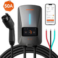 WOLFBOX EV Charger, Level 2 EV Vehicle Charging Station, 240V 50 Amp with NEMA 14-50 Plug, Wifi Enabled Electric Car Charger, Smart Screen, RFID Card, Gray
