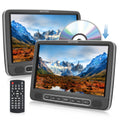 WONNIE 10.5Dual Screen Portable Headrest DVD Player with Mounting Bracket and Mounting Straps,Car DVD Player Suction-Type Disc in , Full HD 1080P Video,Supports HDMI,USB ,SD,AV Out, Black