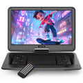 WONNIE 17.9Portable DVD Player for Kids and Car, 15.6Large HD Swivel Screen, Built in Rechargeable Battery with High Volume Speaker, Support USB/SD Card/Sync TV, Remote Control