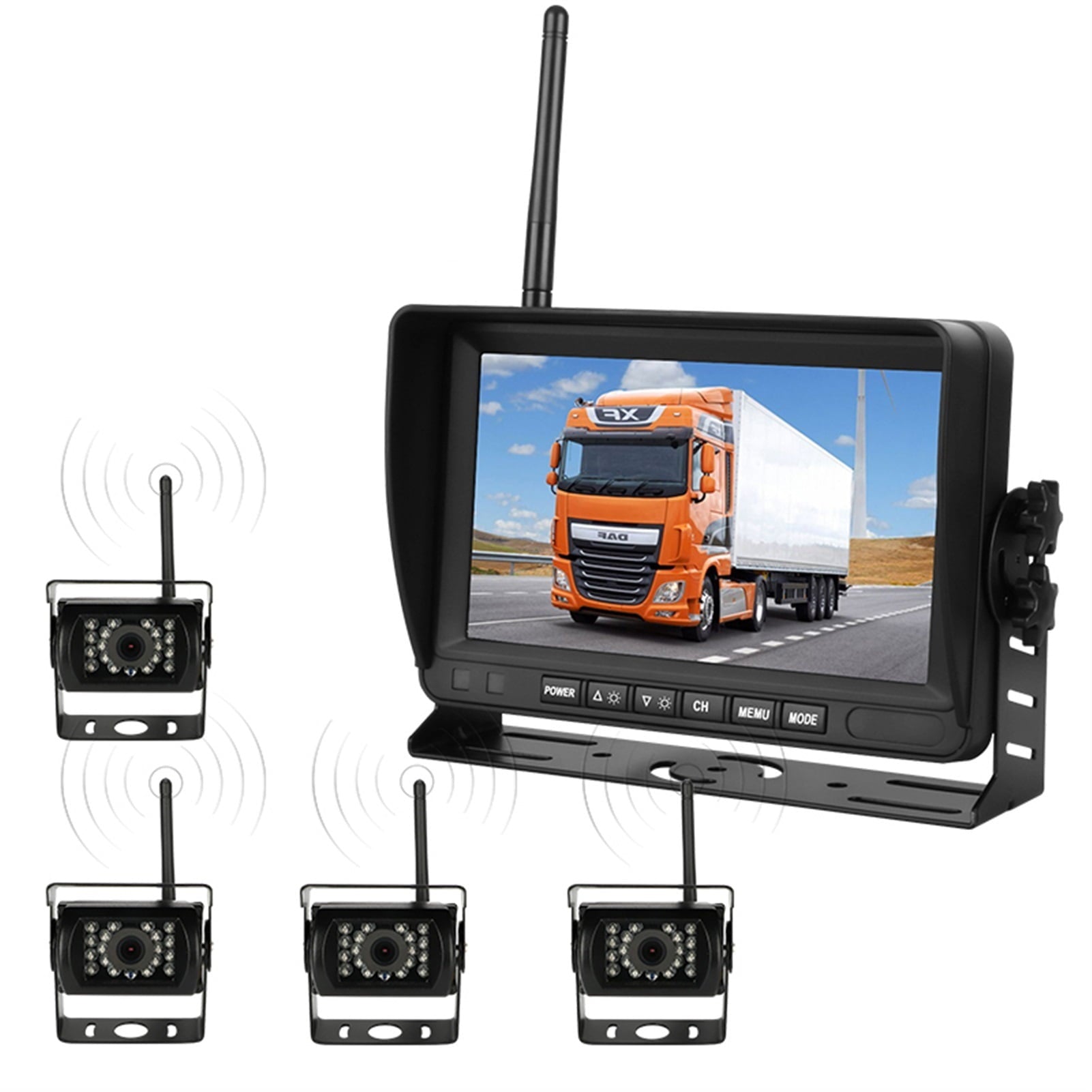 Wireless 7 Inch Car Monitor Screen Reverse Vehicle Monitors Reversing Camera Screen For Car Monitor For Camping Truck RV