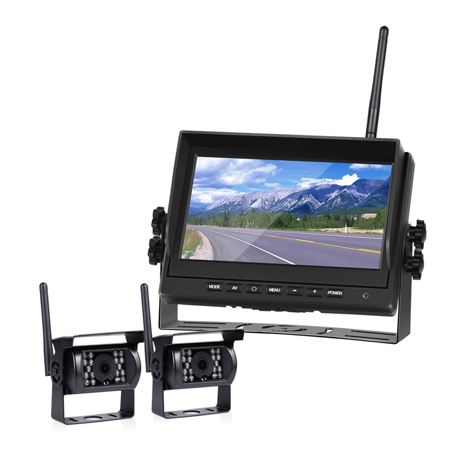 Wireless Car Monitor IR Rear View Camera Wifi Truck Parking Reverse Backup Camera 12-24V TFT LCD Car Screen
