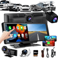 Wireless Portable Screen for Car, 10.26HD IPS Carplay and Android Auto Screen, Car Touch Screen with 4K Dash Cam,1080P Backup Camera,Portable Touch screen GPS Navigation, Voice Control,64GB