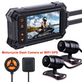 XAEIOW Motorcycle Camera Dual Front and Rear 1080P WIFI GPS Motorbike Dash Camera 64GB