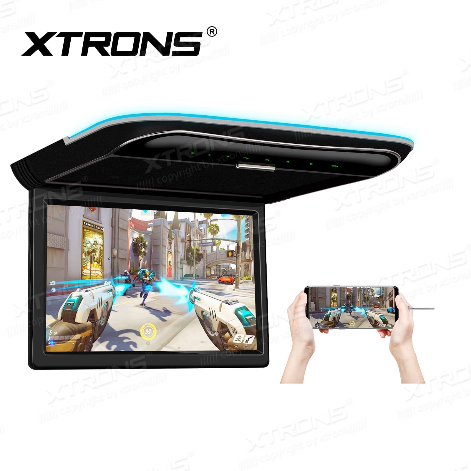 XTRONS 11.6Overhead Roof Mounted Video Monitor