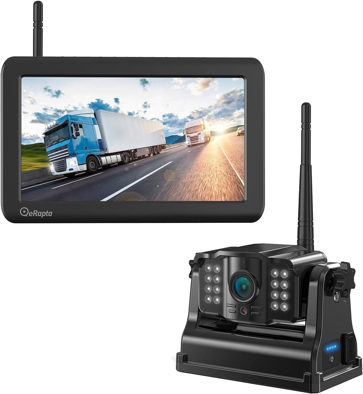 eRapta Wireless Backup Camera 5''Monitor 1080P HD Waterproof Night Vision 2 Min DIY for Car, RV, Trailer, Truck, Camping Vehicle ACT501