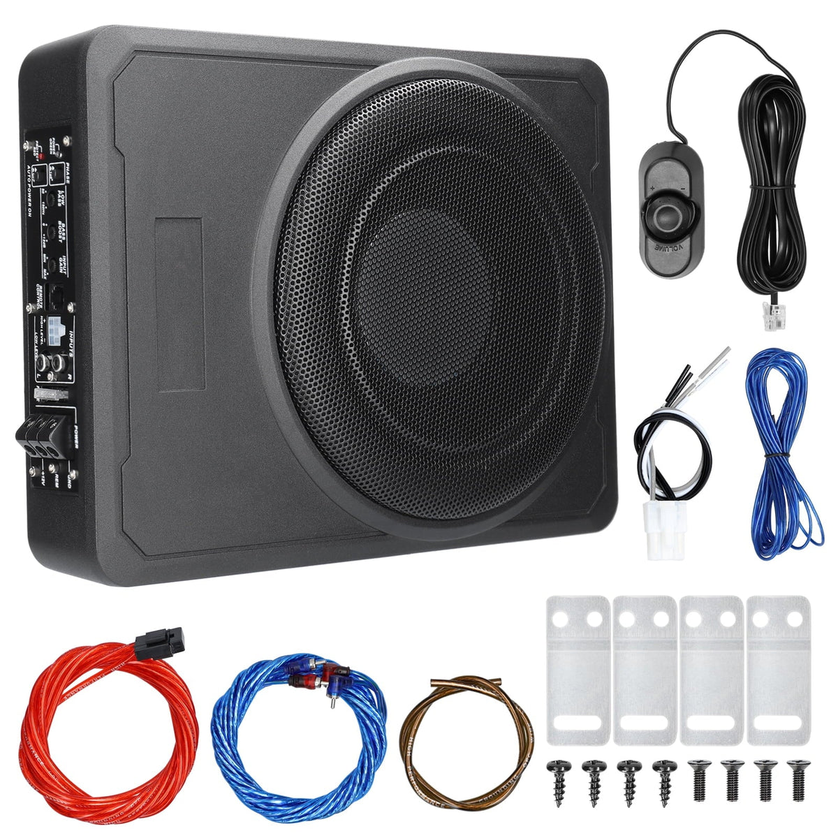 walmeck 10 Inch 600W Car Subwoofer High Pure Bass Under-Seat Amplifiers Speaker 12 V for Car Truck RV